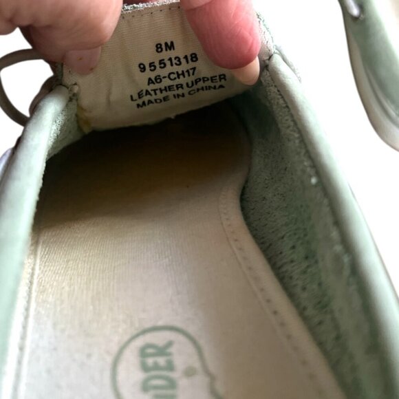 Women's Slip On Preppy Sperry Top Sider Boat Deck Shoes Leather Mint Green Sz 8 - Picture 4 of 9